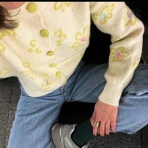 ZARA Floral embroidery knit cardigan 4331/174